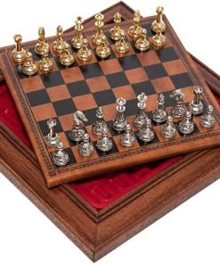Little Italy Magnetic Mini Chess Set with 24k Gold Silver Plated Chessmen 2