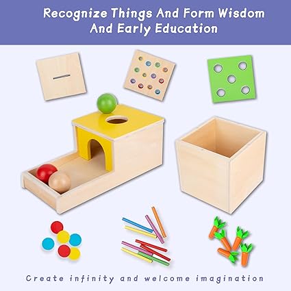 Adena Montessori 4 in 1 Wooden Toy Set for Babies and Toddlers 2 Adena Montessori 4 in 1 Wooden Toy Set for Babies and Toddlers - Image 2