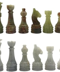Elegant Handcrafted Marble Chess Pieces Set for 12-15 Inch Boards