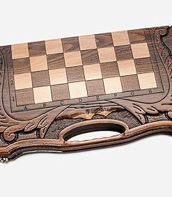 Handcrafted Armenian Backgammon and Checkers Wooden Board Game Gift 2