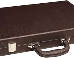 16 Inch Premium Backgammon Set Dark Brown Board White Orange Points 2