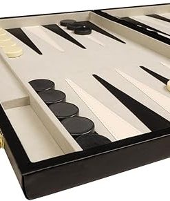 Deluxe Backgammon Set 18 Inch Classic Board with Black Case 2