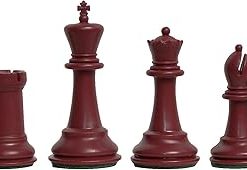 Marshall Plastic Chess Set Pieces Only 3.75 Inch King Red and White 2