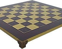 Brass and Red Chess Board with 1.75-Inch Squares for Game Lovers 2