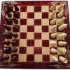 Big Red Chess Set Checkers Backgammon Wooden King 3.62 in Beech 20×20