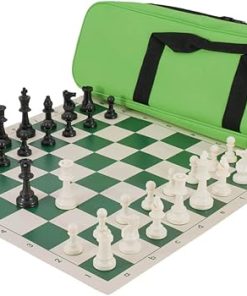Deluxe Solid Plastic Chess Set Combination in Neon Green Color