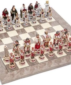 Pisa and Venice Alabaster Chessmen with Greenwich Street Chess Board 2