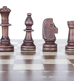 Standard Tournament Staunton Roll Up Chess Set Black Wooden Pieces 3.5″ 2
