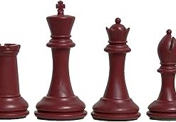 Hastings Plastic Chess Set Pieces Red White 3.875 Inch King Only 2