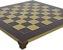 Brass and Red Chess Board with 1.375 Inch Squares for Deluxe Play 2