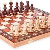 15 Inch Wood Backgammon Set with Burlwood Walnut Diamond Inlay 4