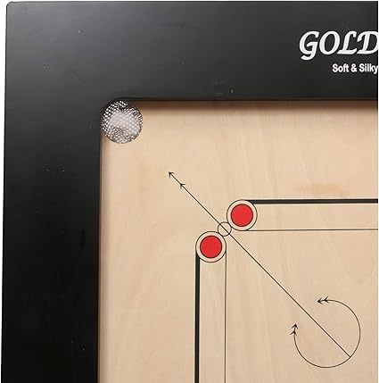 KD Golden Carrom Board Game Champion Jumbo English Ply Wood Set 2 KD Golden Carrom Board Game Champion Jumbo English Ply Wood Set - Image 2