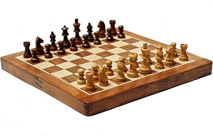 Travel Magnetic Wood Folding Chess Set – Portable 7 in Wooden Board 2 Travel Magnetic Wood Folding Chess Set - Portable 7 in Wooden Board - Image 2