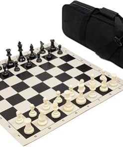 Heavy Tournament Triple Weighted Chess Set Combo Black Color