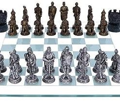 Medieval Knight Chess Set 43cm Gold by Nemesis Now 2
