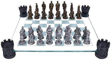 Medieval Knight Chess Set 43cm Gold by Nemesis Now 2 Medieval Knight Chess Set 43cm Gold by Nemesis Now - Image 2