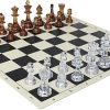 Transparent Chess Set with Black and White Board 17.3 Inches and Chessmen