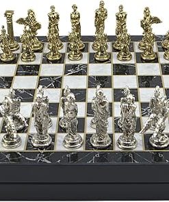 Handmade Metal Chess Set with Mythologic Pegasus and Wooden Board 2
