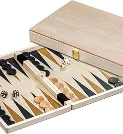 Backgammon Paros Medium Light Brown Game for 2 Players Ages 6 Plus