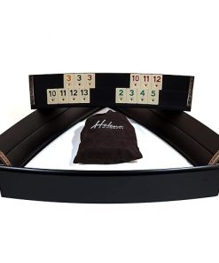 Black Curved Rummy Cube Game Set – Handmade Wooden Okey Game Set