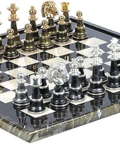 Mancini Luxury Chess Set 24K Gold Silver Plated from Italy by Bello Games