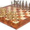 Caesar Metal Chess Set with Elm Burl Chess Board for Great Games