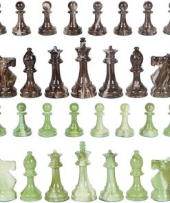 Zeus Heavy Weighted Chess Pieces 3.75 Inch King Extra Queens No Board 2
