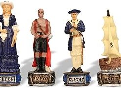 Pirates and Royal Navy Themed Chess Set for Collectors and Players