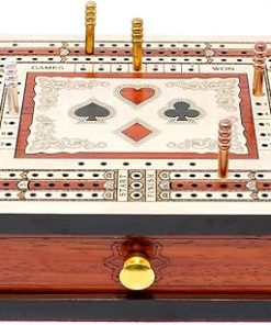 Maple Bloodwood 3 Track 60 Points Non-Continuous Travel Cribbage Board 2