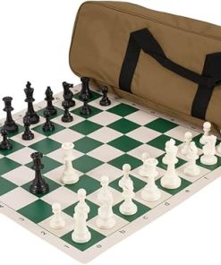 Deluxe Solid Plastic Chess Set in Khaki Color Combination
