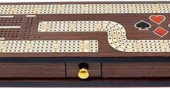 Cribbage Board Box Inlaid in Wenge Wood and Maple with Storage Drawer 2