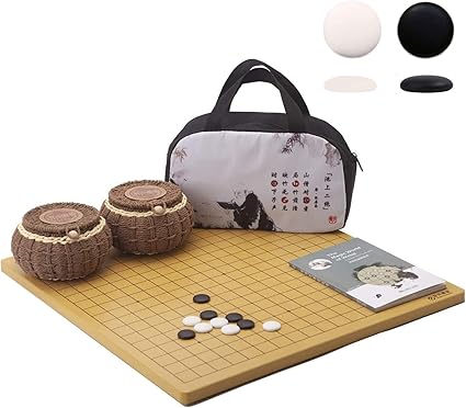 Reversible Go Game Set 19×19 13×13 Wooden Board with 361 Ceramic Stones Reversible Go Game Set 19x19 13x13 Wooden Board with 361 Ceramic Stones