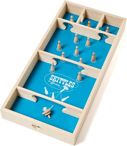 Carrom Skittles Game – Large Wooden Board Game for Family Fun Nights