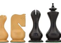 Stained Wood Weighted Chess Set with Hour Glass Design