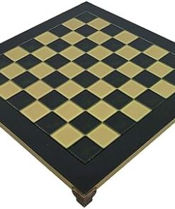 Brass and Green Chess Board with 1.75 Inch Squares for Classic Play