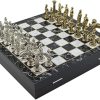 Handmade Metal Chess Set with Mythologic Pegasus and Wooden Board