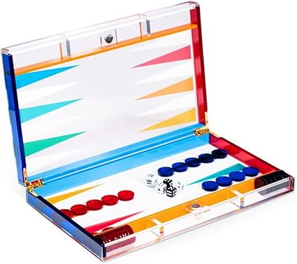 Bey-Berk Emmy Acrylic Backgammon Set 14 inch Board Game Travel Case Bey-Berk Emmy Acrylic Backgammon Set 14 inch Board Game Travel Case