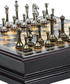 Tudor City Metal Chessmen Set with Storage King Size 2.5 Inches