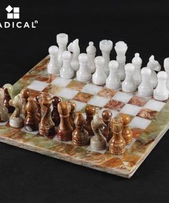 Handmade 12 Inch Green Onyx Marble Chess Set with 32 Pieces 2