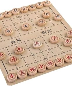 Chinese Xiangqi Chess Set Folding Board Classic Strategy Game for 2 Players