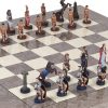 Hand Painted Pewter Roman and Egyptian Chess Set with Italian Board 3