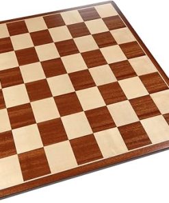 Pallas Large 17×17 Inch Inlaid Mahogany Chess Board with Rounded Corners