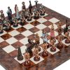 Alabaster Chessmen and Italian Chess Board from Spain for Sale 4