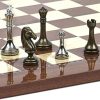 Astor Row Metal Chessmen Set with 2.5 Inch King Size Pieces