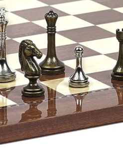 Astor Row Metal Chessmen Set with 2.5 Inch King Size Pieces