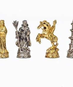Medieval Pewter Chess Set for Adults, 32 Unique Sculpted Pieces