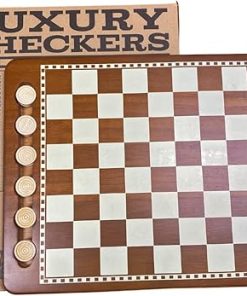 Luxury Checkers Board Game Set Classic Wooden Travel Game for All Ages