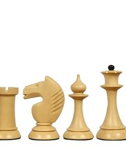 Soviet Latvian Reproduced Chess Pieces Ebonized Boxwood 4.1 Inch King 2