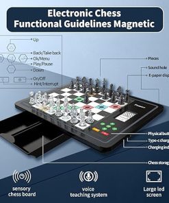 Electronic Chess Set with Built-in Battery and LED Display for Practice 2
