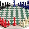 Four Player Chess Set with Triple Weighted Pieces and Vinyl Board